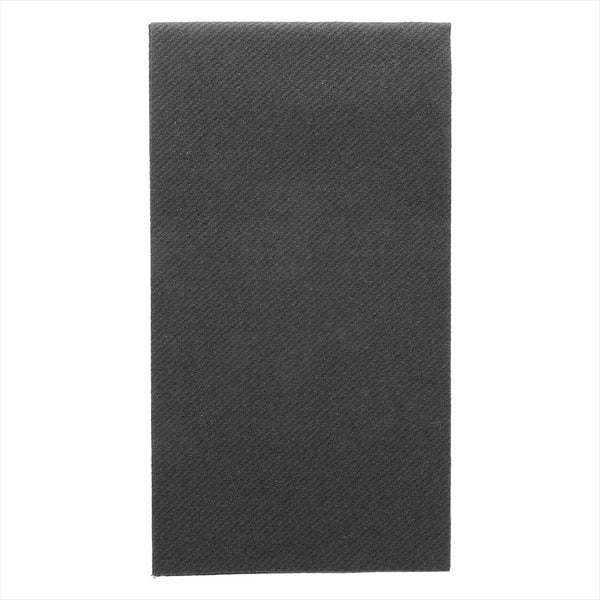 Serviettes pliage 1/8 55g/m² 40x40cm noir airlaid style tissu - vendu par 750 (PU 0,12€)