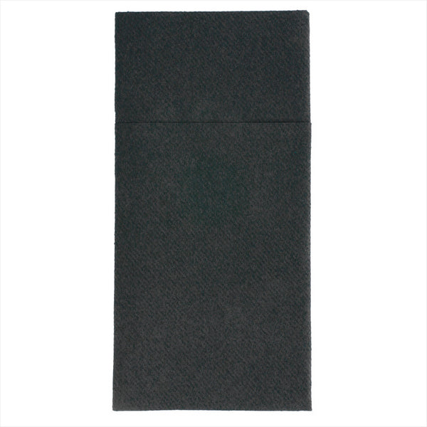 Serviettes kangourou 55g/m² 40x40cm noir airlaid style tissu - vendu par 700 (PU 0,162€)