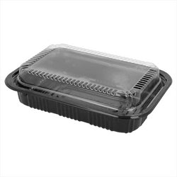 Sets barquettes + couvercles 17x11,5x5 cm noir plastique ps - vendu par 500 unités (prix unitaire = 0,34 euros)