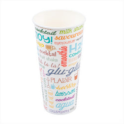 GOBELETS 'PAROLE' 22 OZ - 660 ML 280 + 18 PE G/M2 Ø9x17 CM BLANC CARTON