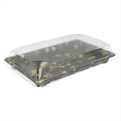 Récipients pour sushi 22x14x4cm noir plastique PS - vendu par 400 (PU 0,38€)
