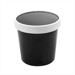RÉCIPIENTS + COUVERCLES 360 ML 18 PE + 340 + 18  PE G/M2 Ø9/7,2x8,4 CM NOIR CARTON - vendu par 250 unités