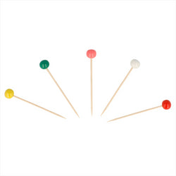 Piques boules couleurs 6,5 (h) cm assorti bois bambou - vendu par 1440 (PU 0,0381944444444445€)