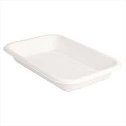 Barquette compostable et biodegradable 350 ml 18x12x2,5 cm blanc canne à sucre - vendu par 600 (pu 0,11€)