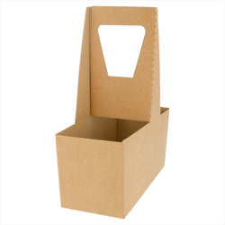 PORTE-GOBELETS, 2 GOBELETS 18x8x24 CM NATUREL KRAFT - vendu par 200 unités (Prix unitaire = 0,45 euros)