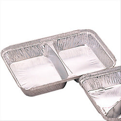 RÉCIPIENTS 2 COMPARTIMENTS 520/530 ML 22,7x17,7x3 CM ALUMINIUM