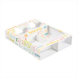 PLATEAUX REPAS À EMPORTER 2 VERRES+2 COMPART. 'PAROLE' 450 G/M2 26x19x5 CM BLANC CARTON - vendu par 200 unités (Prix unitaire = 0,268 euros)