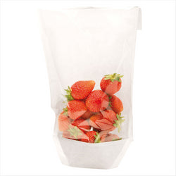 SACHETS AVEC BASE ET FENÊTRE 'TURTLE PACK' 50 G/M2 + 15 PLASTIQUE PP 14x24/21x3,5 CM BLANC KRAFT - vendu par 100 unités (Prix unitaire = 0,069 euros)