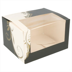 Boîtes pâtisseries avec fenêtre 275g/m² 11x13x8cm blanc carton - vendu par 50 (PU 0,21€)
