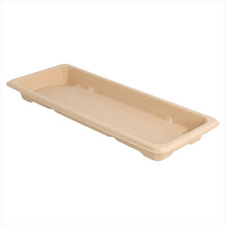 Boîtes sushi compostable et biodegradable 22x9x2cm naturel canne à sucre