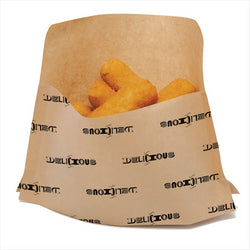 SACS AVEC BASE "DELICIOUS" 'KANGOO PACK' 50 G/M2 + 20  PELD 21x17/11x3 CM NATUREL KRAFT - vendu par 100 unités (Prix unitaire = 0,048 euros)