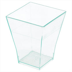 MISES EN BOUCHE 'BOUQUET' 4,5x4,5x5,5 CM VERT D'EAU PLASTIQUE PS - vendu par 576 unités