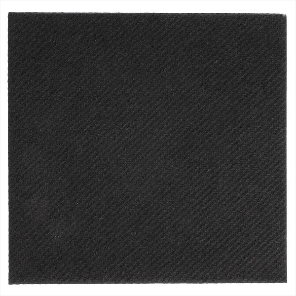 Serviettes 55g/m² 20x20cm noir airlaid style tissu - vendu par 3600 (PU 0,06€)