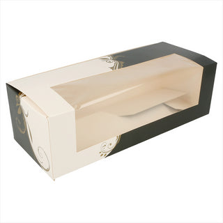 Boîtes pâtisseries avec fenêtre 275g/m² 26x11x8cm blanc carton - vendu par 50 (PU 0,36€)