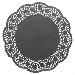 DENTELLES RONDES AJOURÉES 40 G/M2 Ø 27 CM NOIR PAPIER - vendu par 250 unités (Prix unitaire = 0,074 euros)