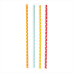 Pailles droites à pois multicouleurs ø0,60x21 cm assorti papier - vendu par 6000 unités
