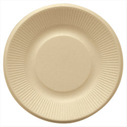 Assiettes compostable et biodegradable ø 21x1,8 cm naturel canne à sucre - carton de 1000