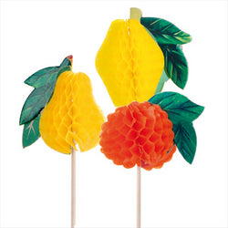 DÉCORATIONS GLACES "FRUITS" 10 (h) CM ASSORTI BOIS - vendu par 100 unités (Prix unitaire = 0,055 euros)