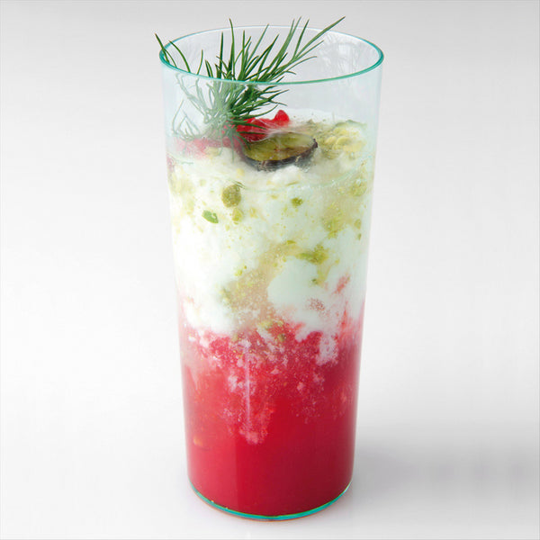 MINI VERRES INJECTÉES "TUBO" 130 ML Ø 4,5x10,5 CM VERT D'EAU PLASTIQUE PS - vendu par 200 unités