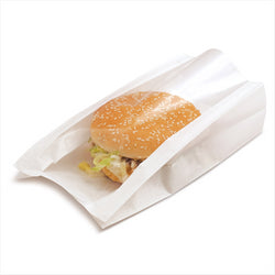 SACHETS AVEC FENÊTRE 'PACK DELICATESSEN' 50 G/M2 + 15 PLASTIQUE PP 16x11+5x21 CM BLANC KRAFT - vendu par 100 unités (Prix unitaire = 0,074 euros)