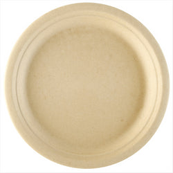 Assiettes compostable et biodegradable ø 23x2 cm naturel canne à sucre - carton de 1000