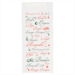 Pochette couverts + serviette 'just in time - pizza' 90 + 10pe g/m² 8,5x19,5 cm blanc airlaid style tissu - carton de 250