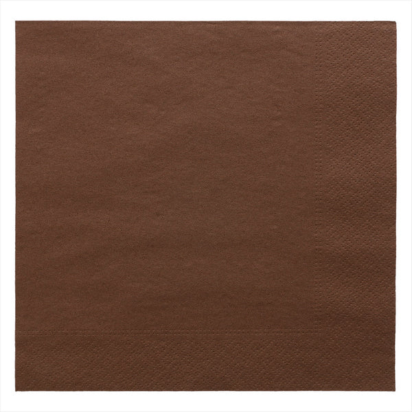 Serviettes ecolabel 2 plis 18g/m² 39x39cm chocolat ouate - vendu par 1600 (PU 0,037€)