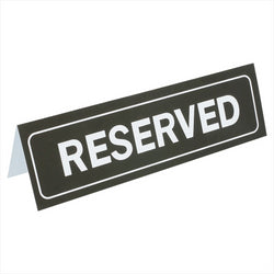 PLAQUE DE TABLE "RESERVED" 18x5,5 CM NOIR PVC - vendu par 1 unités (Prix unitaire = 0,54 euros)