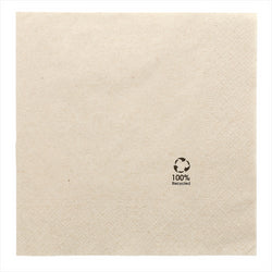 Serviettes ecolabel 2 plis 18g/m² 39x39cm naturel ouate recyclée - carton de 1600