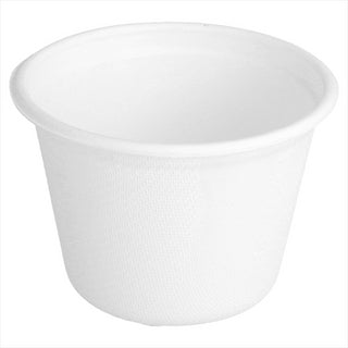 Pots compostable et biodegradable 140 ml ø 7,7x5,3 cm blanc canne à sucre - vendu par 1000 (PU 0,091€)