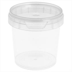 Récipients inviolables + couvercles 155 ml ø 6,9x6,8 cm transparent plastique pp - vendu par 960 unités (prix unitaire = 0,28 euros)