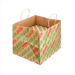 SAC SOS POUR BOÎTES PIZZA 'PIZZA' 37+33x32 CM NATUREL KRAFT - vendu par 100 unités (Prix unitaire = 1,33 euros)