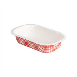 BARQUETTES THERMO FIXANTES 'VICHY' 325 ML 390 G/M2 + 25G/M2  PET 16x10x3,5 CM BLANC CARTON - vendu par 1000 unités