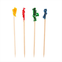 Piques de couleurs 6,5 (h) cm assorti bois - vendu par 10000 (PU 0,0046€)