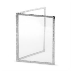 MENU "AMÉRICAIN" DIN-A5 2 CORPLASTIQUE PS ARGENTE PVC - vendu par 1 unités (Prix unitaire = 3 euros)