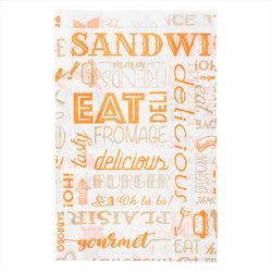 Pochettes burgers 'parole' 12+7x18cm orange ingraissable - vendu par 500 (PU 0,019€)