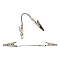 PORTE ÉTIQUETTES DOUBLE "ALLIGATOR" 1x15,5 (h) CM ARGENTE INOX - vendu par 12 unités (Prix unitaire = 1,75 euros)