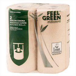 2 U. 1X CUISINE 2 PLIS 'FEEL GREEN' 23 G/M2 24,5 CM x 30 M NATUREL PAPIER RECYCLÉ - vendu par 12 unités (Prix unitaire = 3,95 euros)