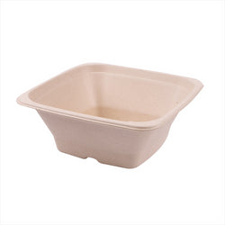 BOL CARR? COMPOSTABLE ET BIODEGRADABLE 950 ML 18x18x7 CM NATUREL canne à sucre