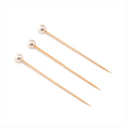 Piques "perle" 9 (h) cm naturel bois bambou - vendu par 100 (PU 0,0295€)