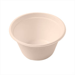 Pots compostable et biodegradable 360 ml ø 11,6x6,3 cm naturel canne à sucre - vendu par 500 (PU 0,11€)