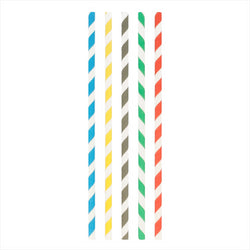 Pailles droites à franges ø0,8x23,5 cm assorti papier - vendu par 3000