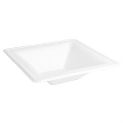 Bol rond compostable et biodegradable 500 ml 16x16x4 cm blanc canne à sucre - vendu par 400 (pu 0,16€)
