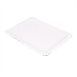 Plateaux pâtisserie - moyens 30x21cm blanc carton - vendu par 125 (PU 0,098€)