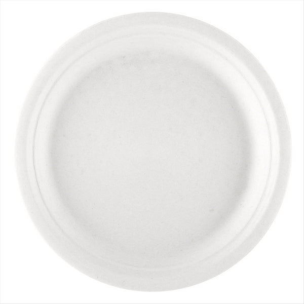 Assiettes compostable et biodegradable ø 30x2,5 cm blanc canne à sucre - vendu par 200 (PU 0,34€)