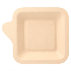 Assiettes carrées compostable et biodegradable 11x11x1,7 cm naturel canne à sucre - carton de 1000