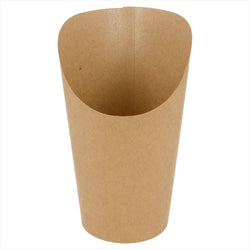 GOBELETS A FRITES OUVERTS 16 OZ - 480 ML 200 + 25 PE G/M2 Ø8,5x13,5 CM MARRON CARTON - vendu par 50 unités (Prix unitaire = 0,104 euros)