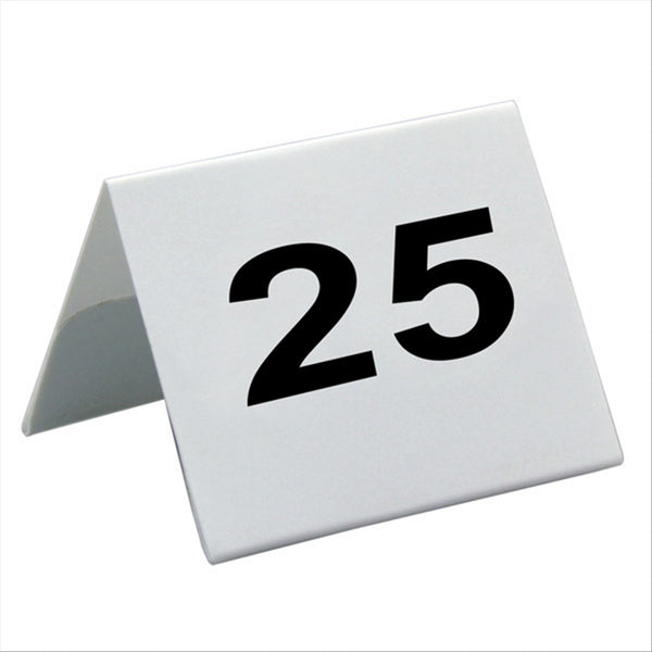 NUMÉROS DE TABLE DU 26 AU 50 5x3,6 CM BLANC PVC - vendu par 1 unités (Prix unitaire = 9 euros)
