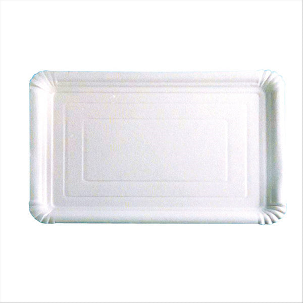 Plateaux pâtisserie - moyens 25x17,5cm blanc carton - vendu par 250 (PU 0,065€)