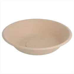 Assiettes creuses compostable et biodegradable 460 ml ø 16x3,6 cm naturel canne à sucre - carton de 1000